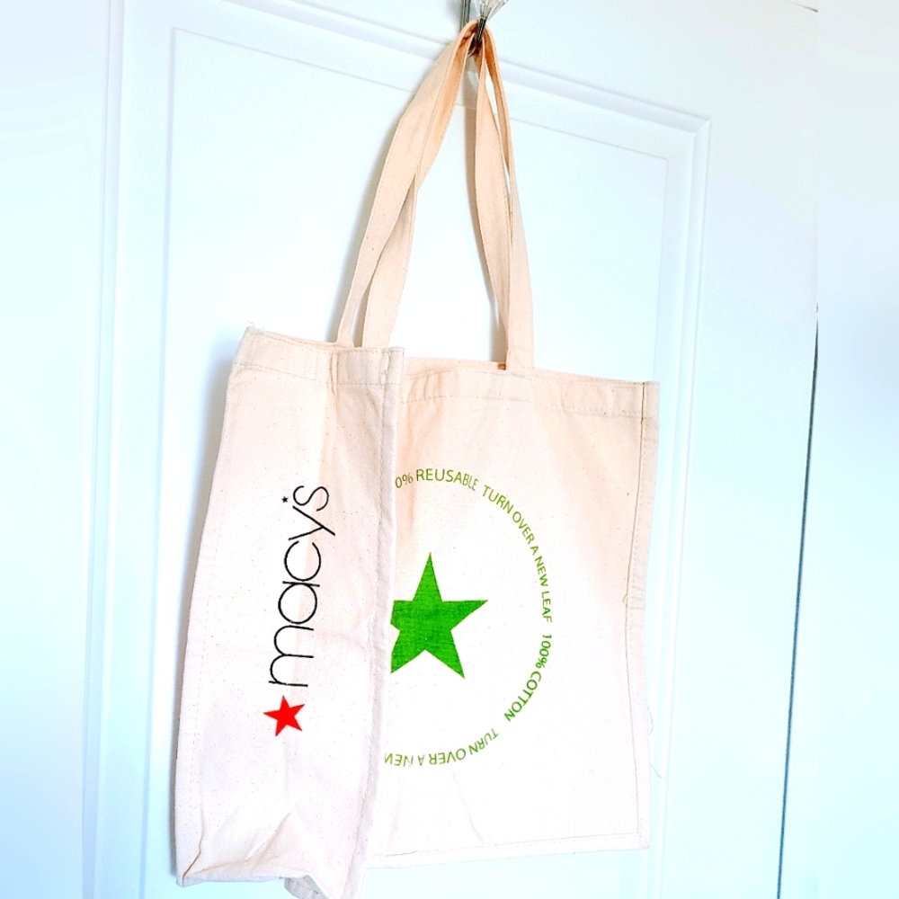 Macy's 100% Cotton Reusable Shopping Bag New - Picture 2 of 3